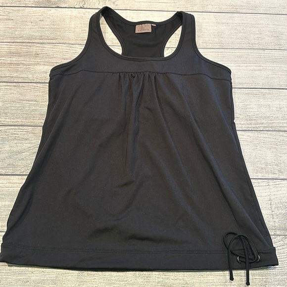 Women’s Athleta black racerback tank top approx size L see measurements - Picture 1 of 12